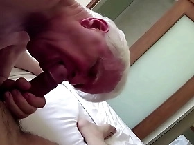 Horny grandpa continues to suck 38 year old str8 man like his gf doesn't