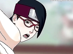 Adult sarada has sex with naruto, she rides the hokage's dick