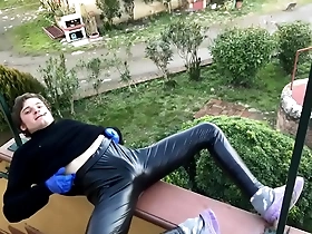 Smoking fetish in leather pants ️️️